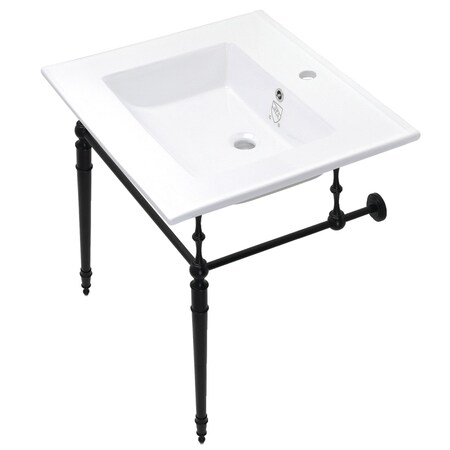 Fauceture KVPB252271MB Edwardian 25" Console Sink Set, White/Matte Black KVPB252271MB